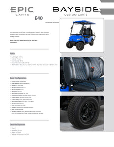 EPIC E40 - Kansas Blue - MSRP $12,899 - Our Price $12,599 - Call for Inventory
