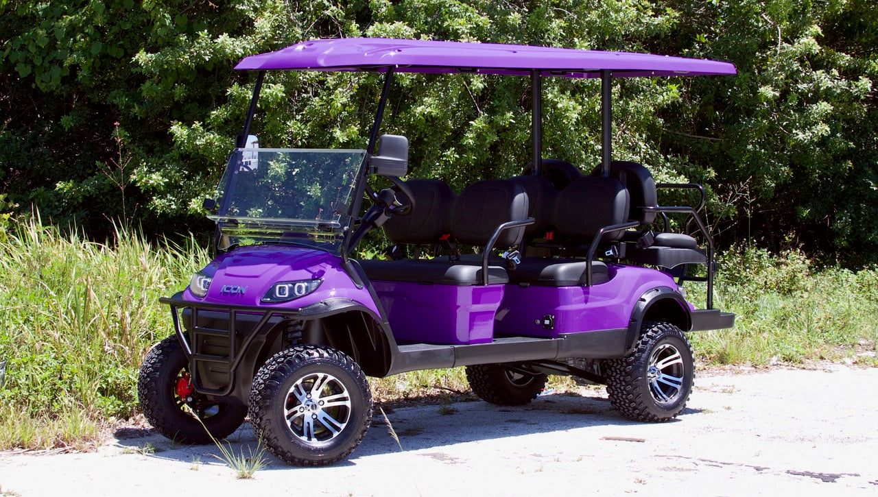 Custom Golf Cart Front Seat Replacement (Black and Purple)