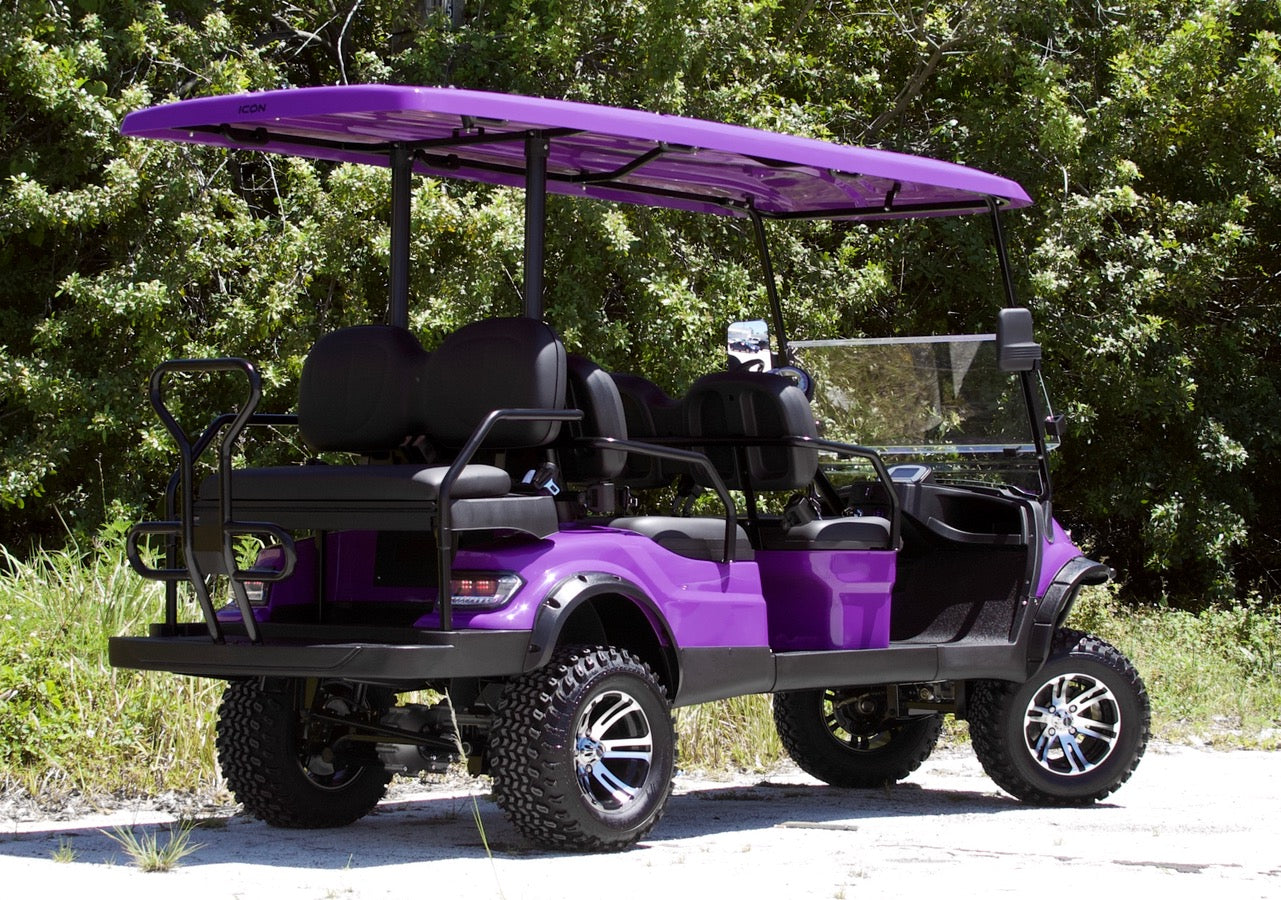 Custom Golf Cart Front Seat Replacement (Black and Purple)