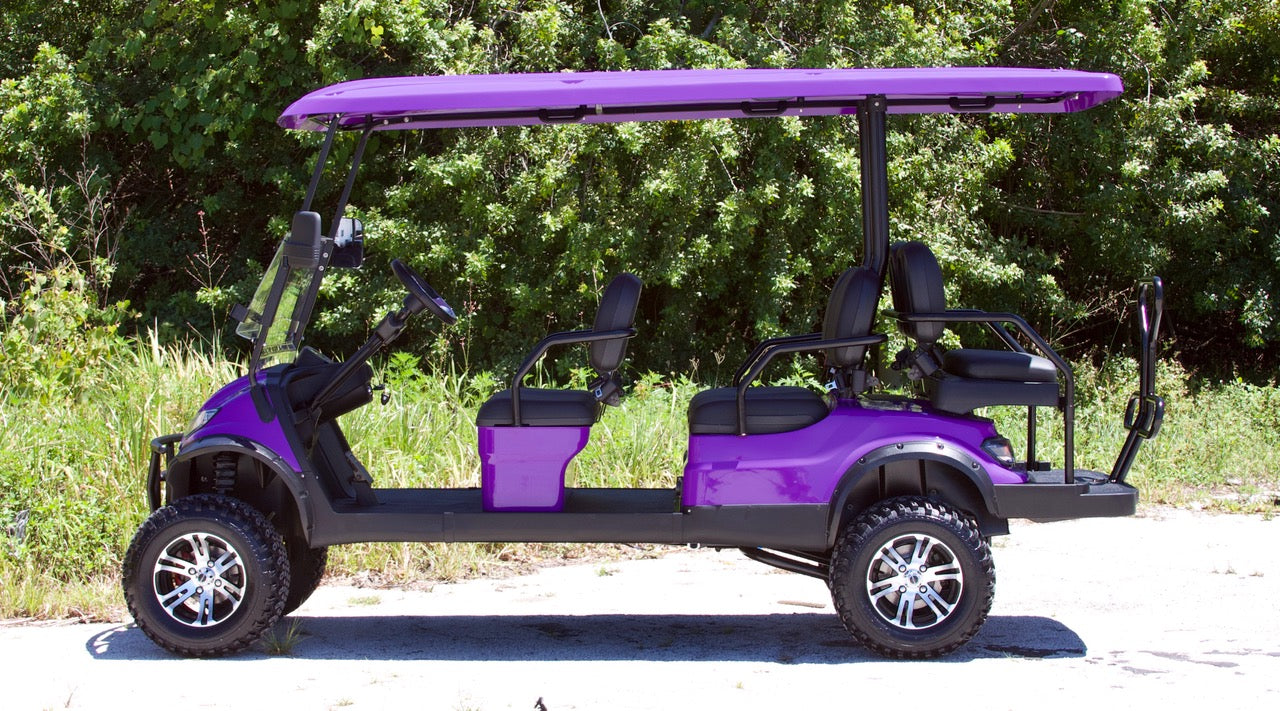 Custom Golf Cart Front Seat Replacement (Black and Purple)