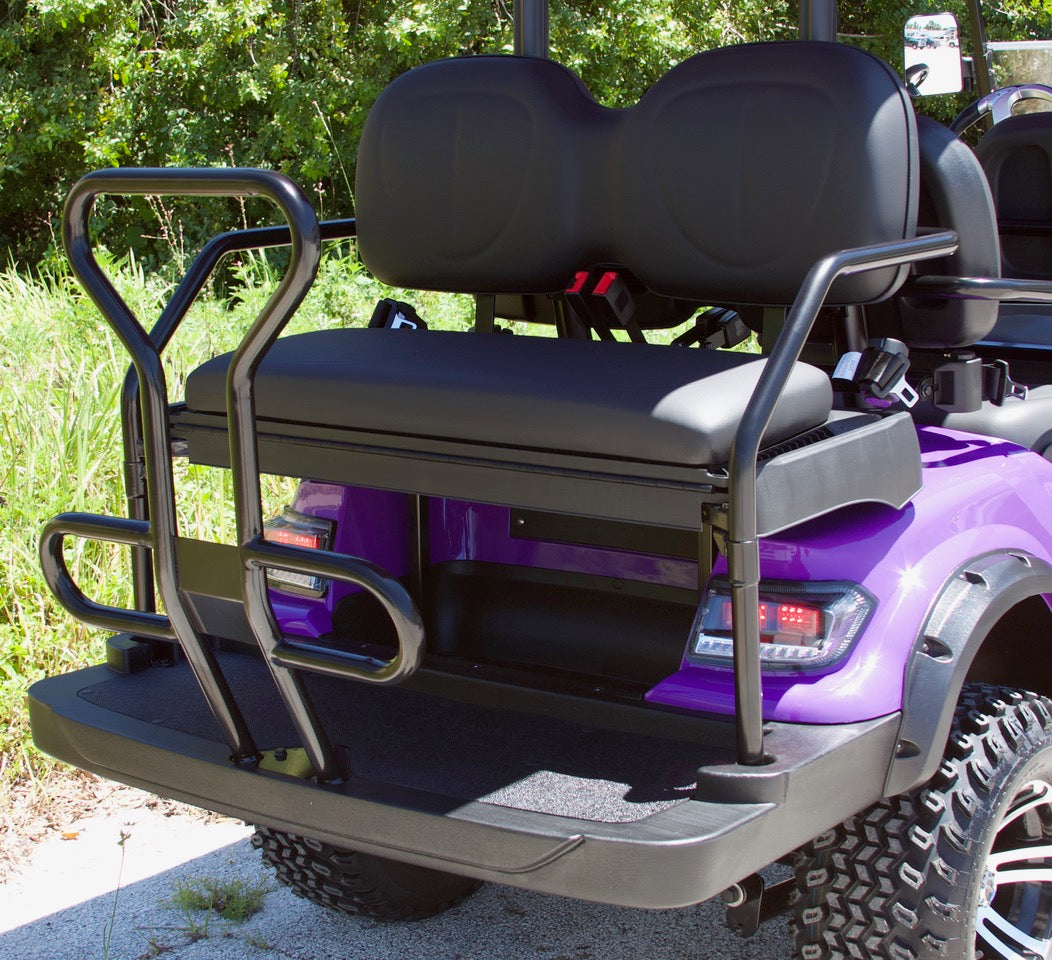 Custom Golf Cart Front Seat Replacement (Black and Purple)